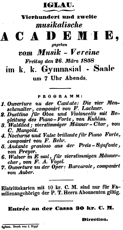 Musikverein 26.5.1858